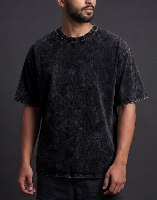 Black Acid Wash Tee