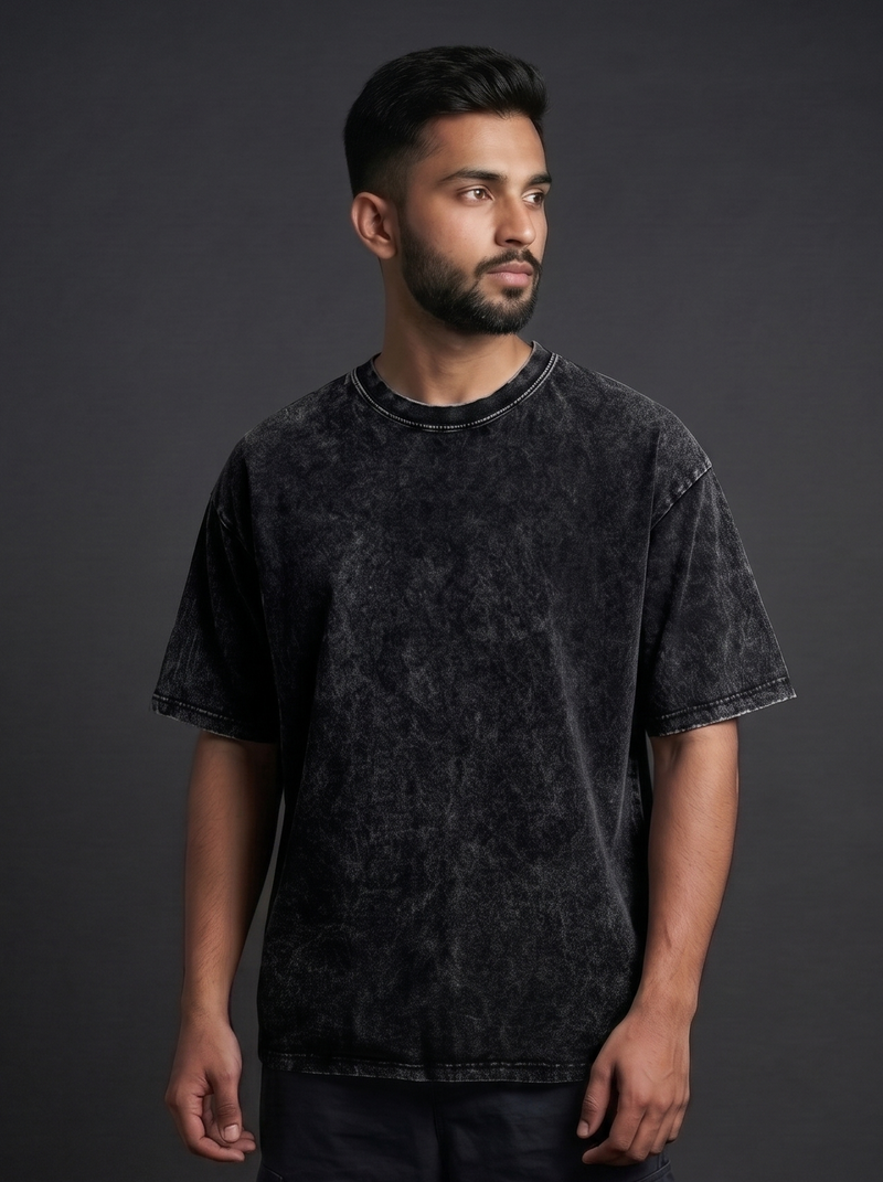 Black Acid Wash Tee
