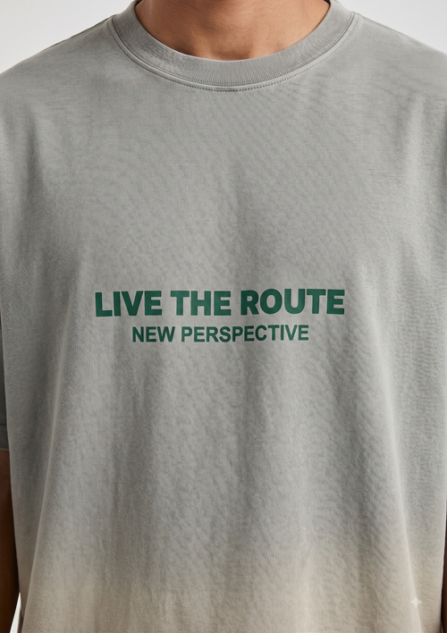 Live The Route Oversized T-Shirt – Men's 100% Cotton Streetwear Tee